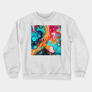 Aquatic Color Fusion Abstract Crewneck Sweatshirt